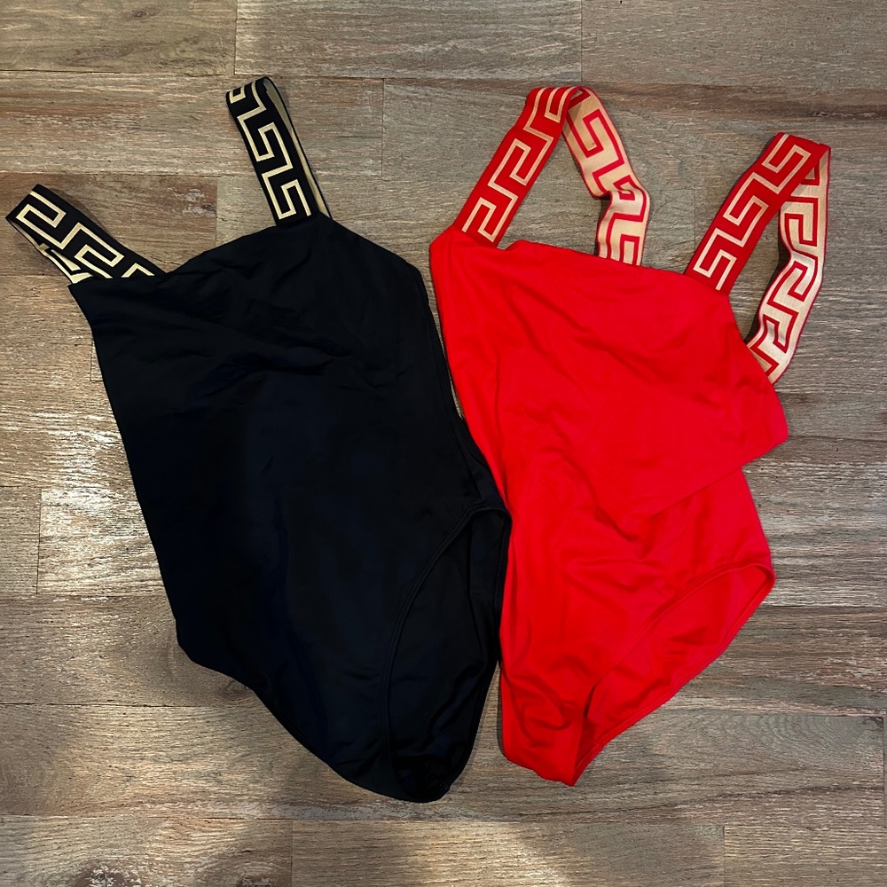 VERSACE GRECA BORDER ONE-PIECE SWIMSUIT